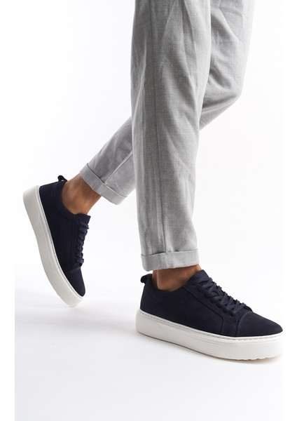 Mbnbkm3-Lcv Erkek Nubuk Deri Lacivert Sneaker & Spor Ayakkabı
