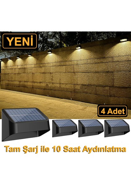 Güneş Enerjili 8 Renk Geçişli Duvar Aydınlatma (4 Adet) / GT-SL16