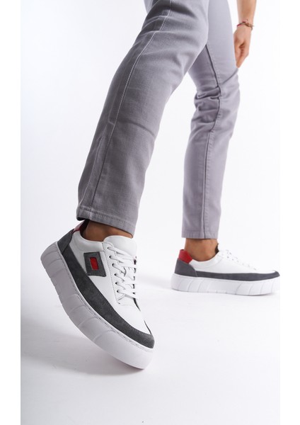 Hakiki Deri Erkek Spor Ayakkabı & Sneaker Gri -MBKRYD203-GR fiyatları