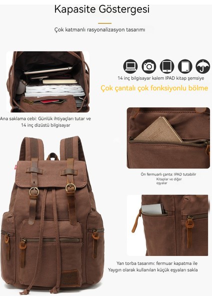 14 Inç Kanvas Sırt Çantası (Yurt Dışından) modelleri