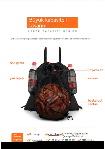 Su Geçirmez, Büyük Kapasiteli, Çok Fonksiyonlu Spor Sırt Çantası (Yurt Dışından)