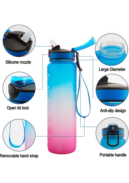 Tritan Şişesi, Sızdırmaz ve Düşmeye Dayanıklı, 1000 Ml, Spor ve Fitness Için Uygun (Yurt Dışından) indirimleri