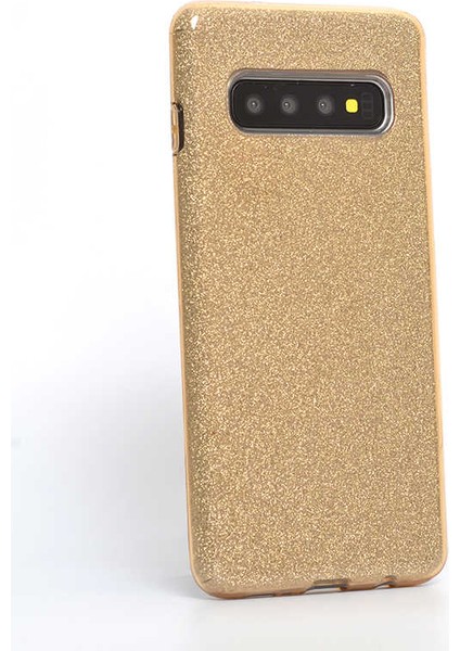 Galaxy S10 Uyumlu Shining Silikon-Gold