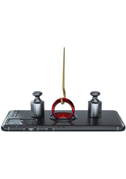 Galaxy S20 Plus Uyumlu Ravel Silikon Kapak-Siyah-Kırmızı fırsatları