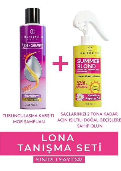 Tanışma Paketi - Purple Shampoo 250 ml ve Summer Blond Saç Açıcı Sprey 150 ml