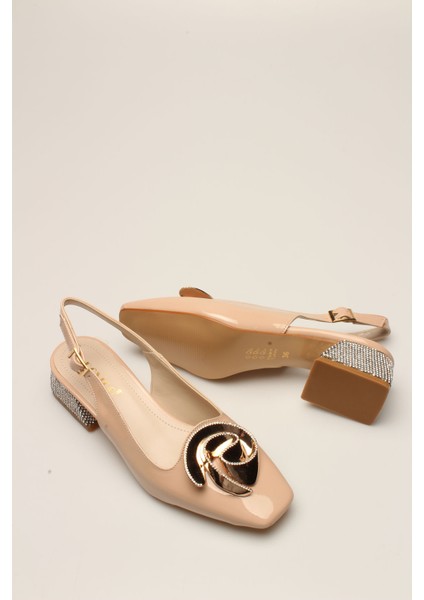 Bej Rugan Taşlı Kadın Topuklu fırsatları