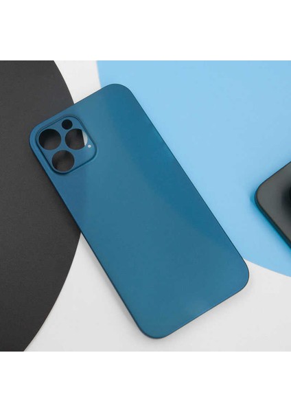 iPhone 12 Pro Max - Uyumlu 1.kalite Pp Silikon-Saks Mavi