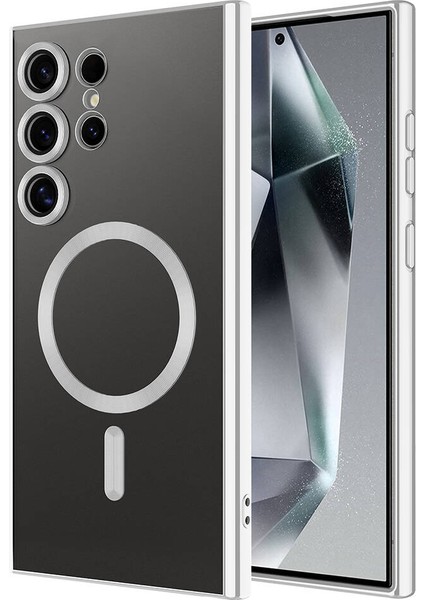 Galaxy S24 Ultra Uyumlu Kamera Korumalı Magsafe Wireless Şarj Özellikli Demre Kapak-Siy modelleri