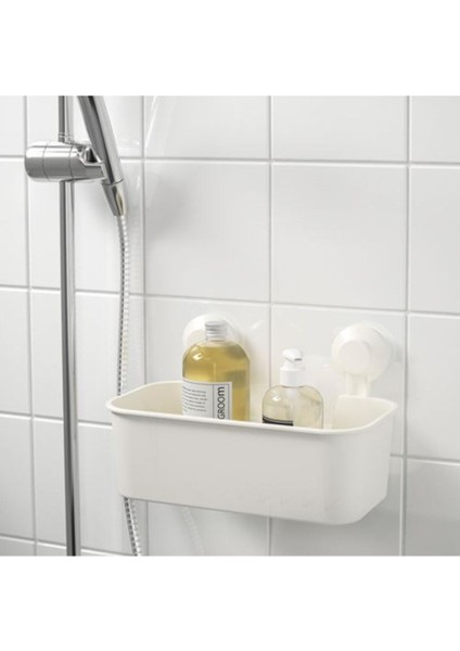 Ikea Beyaz Duş Sepeti Kare Meridyendukkan Banyo Raf Vantuzlu Banyo Rafı 28X17X17