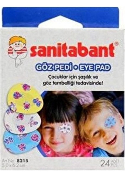 Sanitabant Çocuk Hipoallerjenik Yapışkanlı Oval Göz Pedi 24 Adet