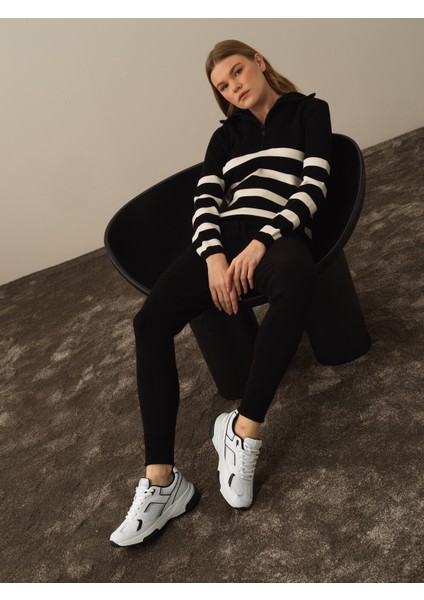 Kadın Siyah Formunu Koruyan Regular Fit Pantolon modelleri