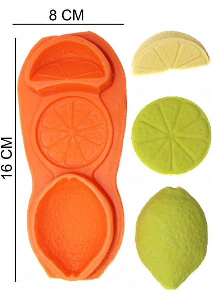 Limon Dilimli Silikon Şeker Hamuru, Sabun, Mum Kalıp