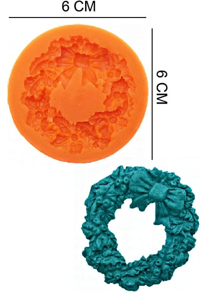 Çelenk Çerçeve Silikon Şeker Hamuru, Sabun, Mum Kalıp