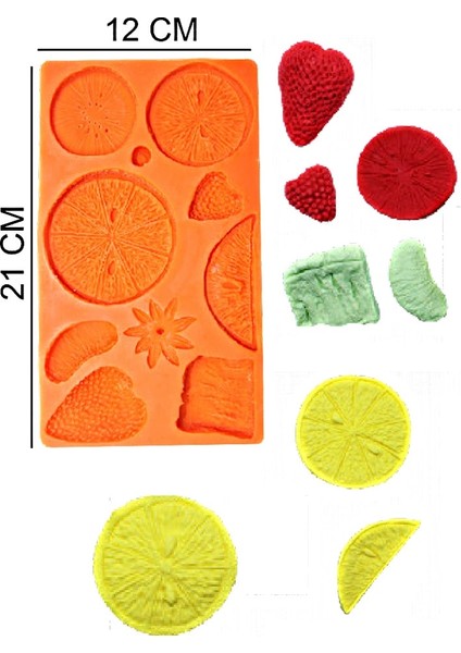Limon Çilek Silikon Şeker Hamuru, Sabun, Mum Kalıp