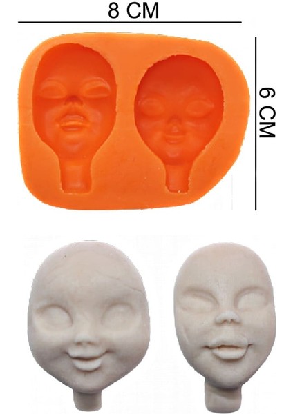 Yüz Çocuklar Silikon Şeker Hamuru, Sabun, Mum Kalıp