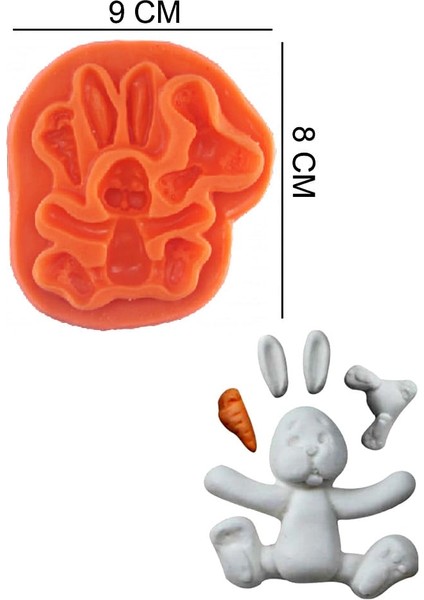 Tavşan Silikon Şeker Hamuru, Sabun, Mum Kalıp