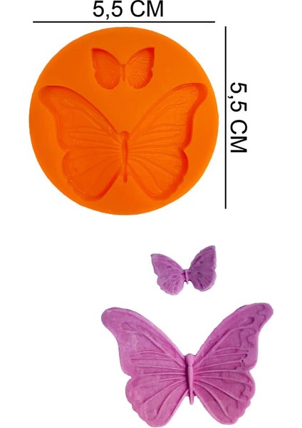 Kelebekler Silikon Şeker Hamuru, Sabun, Mum Kalıp