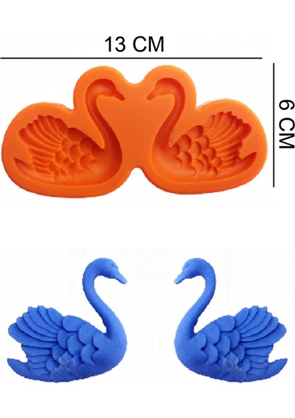 Kuğular Silikon Şeker Hamuru, Sabun, Mum Kalıp