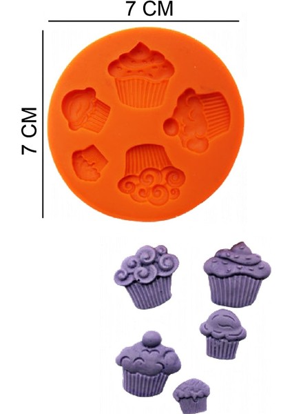 Cupcake Silikon Şeker Hamuru, Sabun, Mum Kalıp