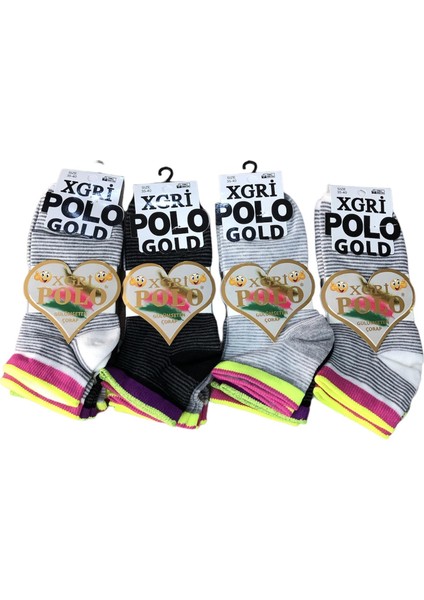 12 Li Paket Xgri Polo Kadın Patik Çorap 3 Lü Patik 35-40 No fiyatları
