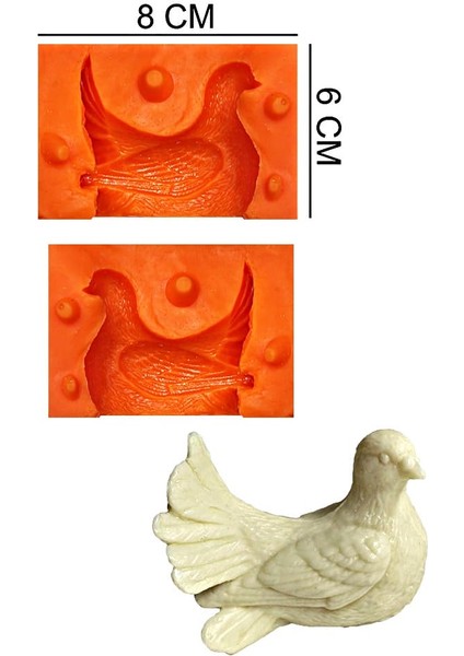 Kuş Silikon Şeker Hamuru, Sabun, Mum Kalıp