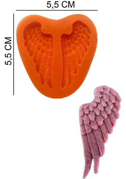 Melek Kanat Silikon Şeker Hamuru, Sabun, Mum Kalıp