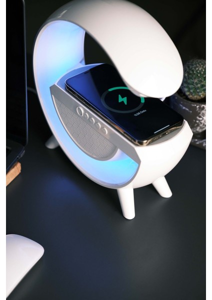 Zulateknoloji G Bluetooth Hoparlör Kablosuz Şarj Özellikli Masa Lambası Speaker Wireless Şarj