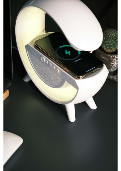 Zulateknoloji G Bluetooth Hoparlör Kablosuz Şarj Özellikli Masa Lambası Speaker Wireless Şarj