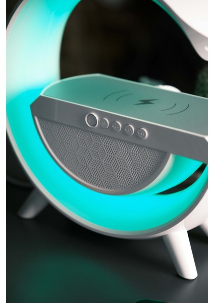 Zulateknoloji G Bluetooth Hoparlör Kablosuz Şarj Özellikli Masa Lambası Speaker Wireless Şarj