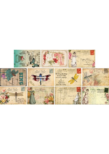 Postcard Temalı Kartpostal Seti (10X15 cm 11 Adet)