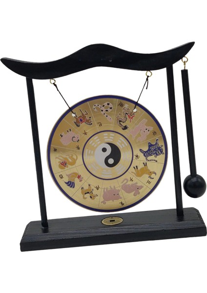 Mini Çin Gong Rüzgar Çanları Pirinç Fengshui Masaüstü Gong Dekor El I E (Yurt Dışından)