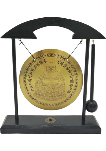 Mini Çin Gong Rüzgar Çanları Pirinç Fengshui Masaüstü Gong Dekor El I C (Yurt Dışından) modelleri