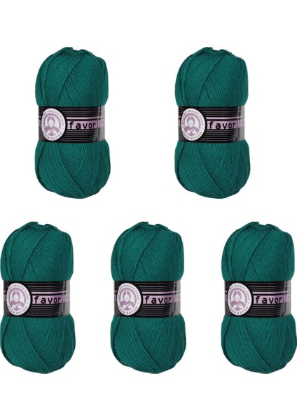 Ören Bayan Favori Örgü İpi - Petrol Yeşili - 5'Li Paket - ( Renk Kodu : 105 )