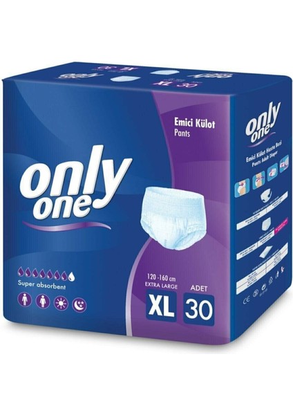 Only One Yetişkin Emici Külot Hasta Bezi Xlarge 30'Lu Büyük Boy Hasta Bezi Xl