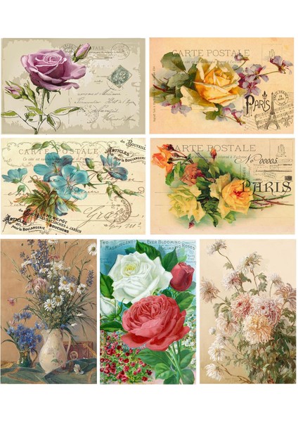 Gül Temalı Kartpostal Seti (10X15 cm 7 Adet)