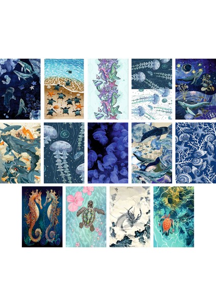 Deniz Temalı Kartpostal Seti (10X15 cm 14 Adet)