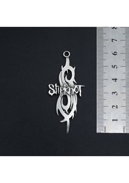 Slipknot Deri ip Kolye - Gümüş Kaplama - Kadın Erkek Kolye - No:1030