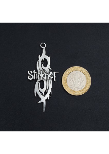 Slipknot Deri ip Kolye - Gümüş Kaplama - Kadın Erkek Kolye - No:1030