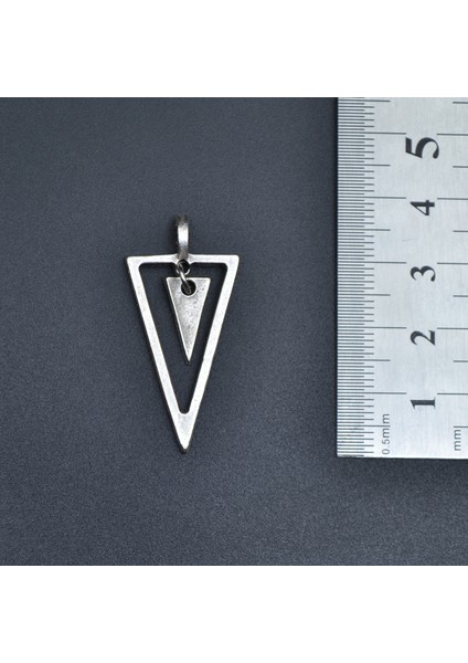 3'lü Triagle Ok Ucu Mırak Ucu Üçgen Erkek Kadın Kolye Seti - Kod:1236