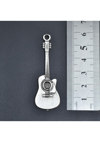 3'lü Klasik Akustik Gitar Kuru Kafa Gitar Kulaklık Erkek Kadın Kolye Seti - Kod:1108