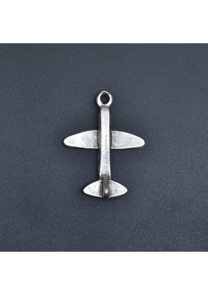 Minimal Uçak Zincir Kolye - Gümüş Kaplama - Erkek Kadın Kolye - Kod:458