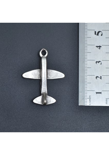 Minimal Uçak Zincir Kolye - Gümüş Kaplama - Erkek Kadın Kolye - Kod:458