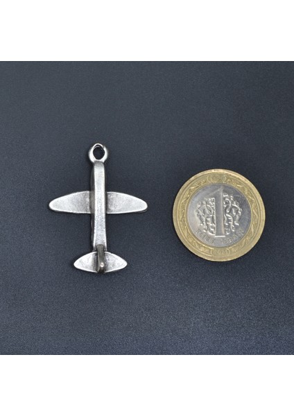Minimal Uçak Zincir Kolye - Gümüş Kaplama - Erkek Kadın Kolye - Kod:458