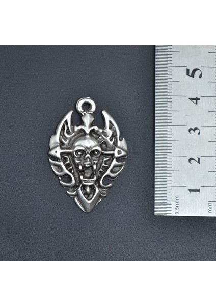 Diablo - Şeytan - Kalkan Zincir Kolye - Gümüş Kaplama - Erkek Kadın Kolye - Kod:467 indirimleri