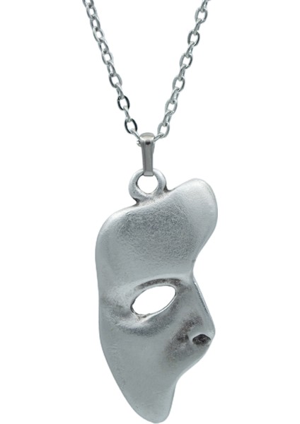 The Phantom Of The Opera Maske Zincir Kolye - Gümüş Kaplama - Erkek Kadın Kolye - Kod:351