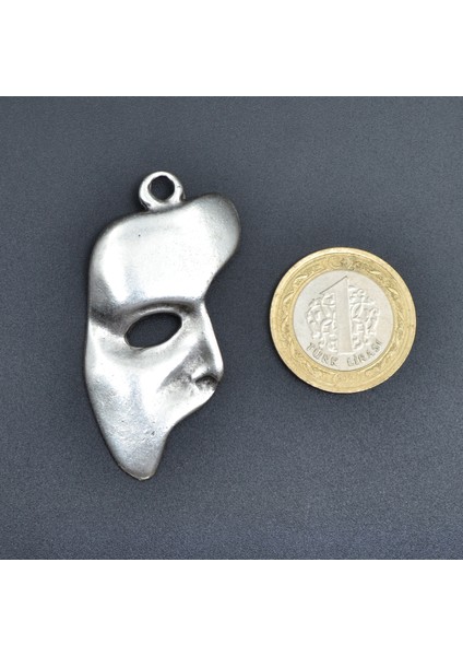 The Phantom Of The Opera Maske Zincir Kolye - Gümüş Kaplama - Erkek Kadın Kolye - Kod:351