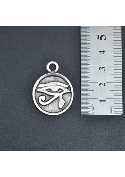 Ra'nın Gözü Madalyon Zincir Kolye - Gümüş Kaplama - Erkek Kadın Kolye - Kod:362
