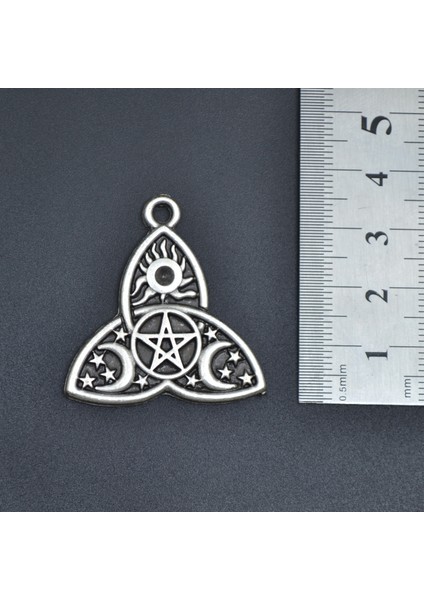 2'li Pentagram - Triquetra Güneş Ay Yıldız Erkek Kadın Kolye Seti - Kod:607