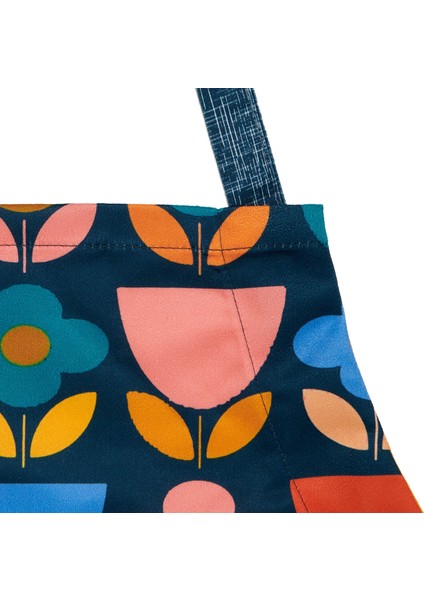 Renkli Retro Çiçek Mutfak Önlüğü - 65X75 cm indirimleri
