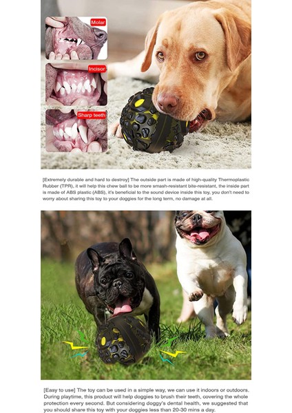 Göktaşı Şekli Köpek Pet Molar Temizleme Topu Oyuncak Interaktif Siyah Destekli Husky Alaskan Golden Retriever Labrador Bulldog (Sarı) (Yurt Dışından) indirimleri